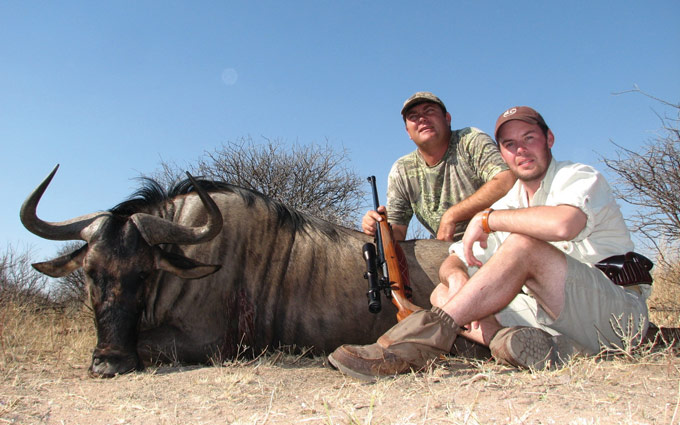 Marcus and Renell with a tough Blue Wildebeest